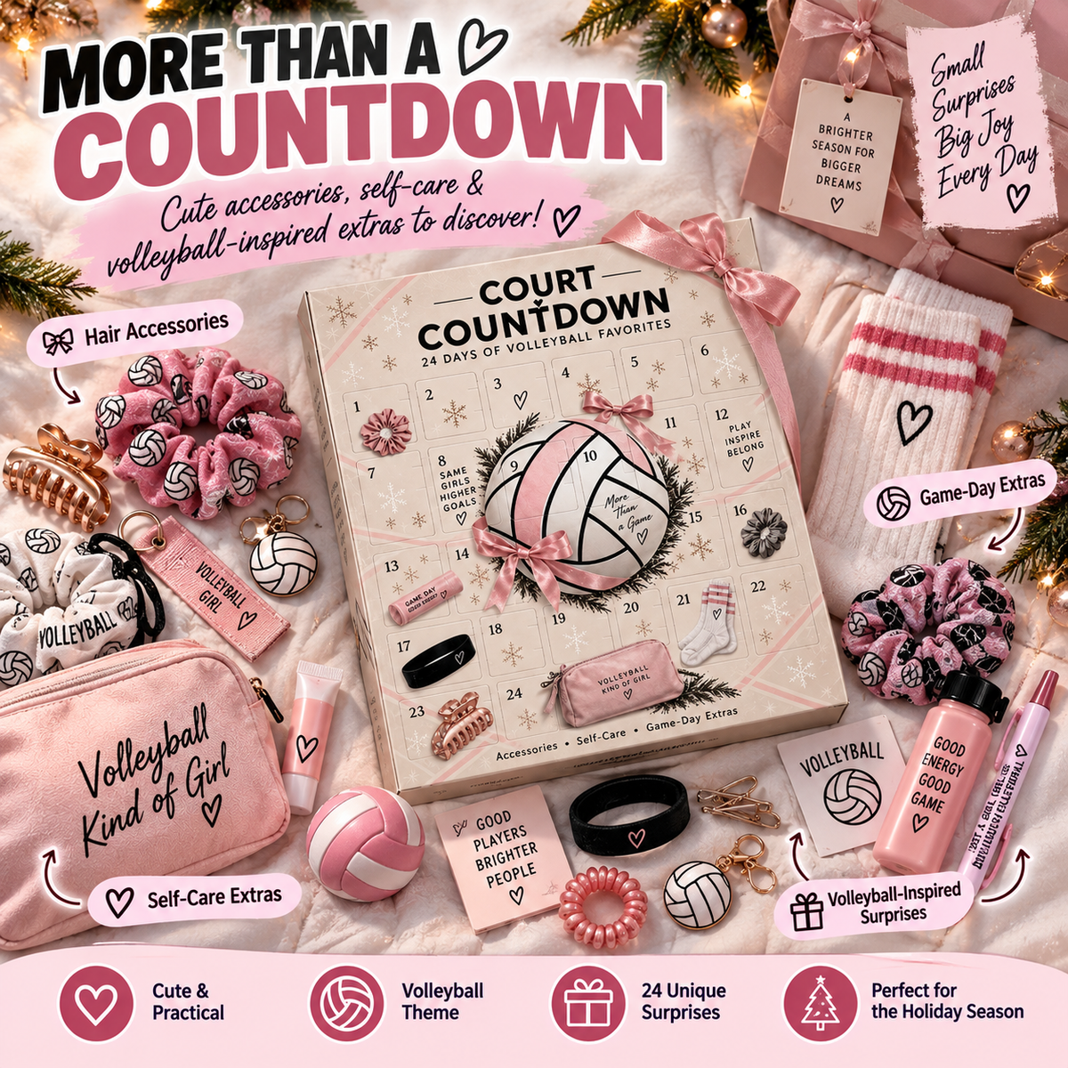 π Volleyball Advent Calendar β 24-Day Christmas Countdown Gift for Girls, Players & Teammates