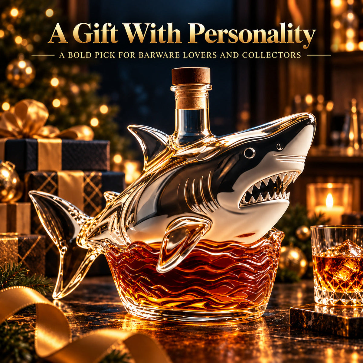 🦈 50th Anniversary Shark Whiskey Decanter — A Bold Gift for Collectors 🥃🎁