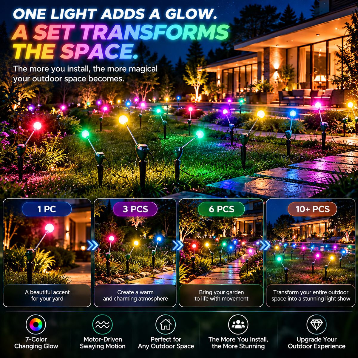 β¨ Swaying Firefly Garden Light β 7-Color Kinetic Outdoor Light for Lawn, Garden & Pathway Decor