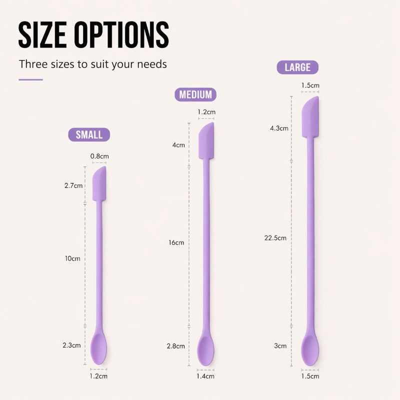 🔥 50% OFF 3-Piece Silicone Beauty Spatula Set 💜 No More Wasted Product