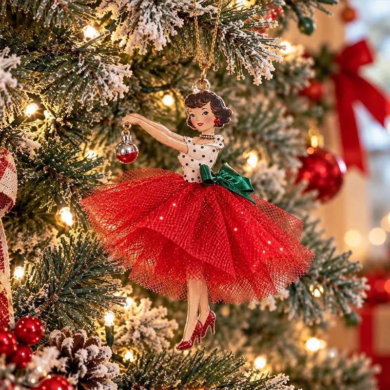 🎄 Vintage Lady Christmas Ornaments ✨ 5 Retro Holiday Designs