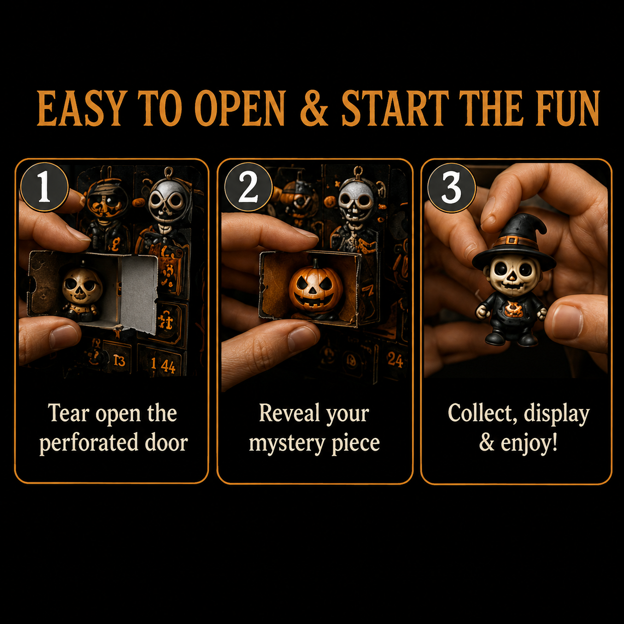 ππ Nights of Fright Halloween Countdown Box | Unique Mini Figurines, Hanging Charms & Spooky Collectibles π»β¨