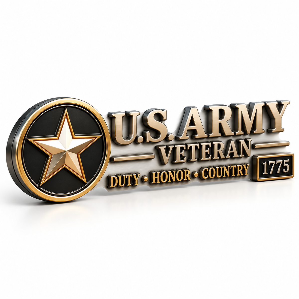 3D Metal Veteran Honor Auto Badge | For daily driving & veteran gatherings