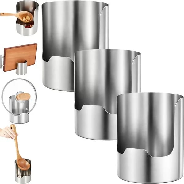 🍳 Multi-Purpose Stainless Steel Kitchen Utensil Rest & Pot Lid Holder Stand 🥢