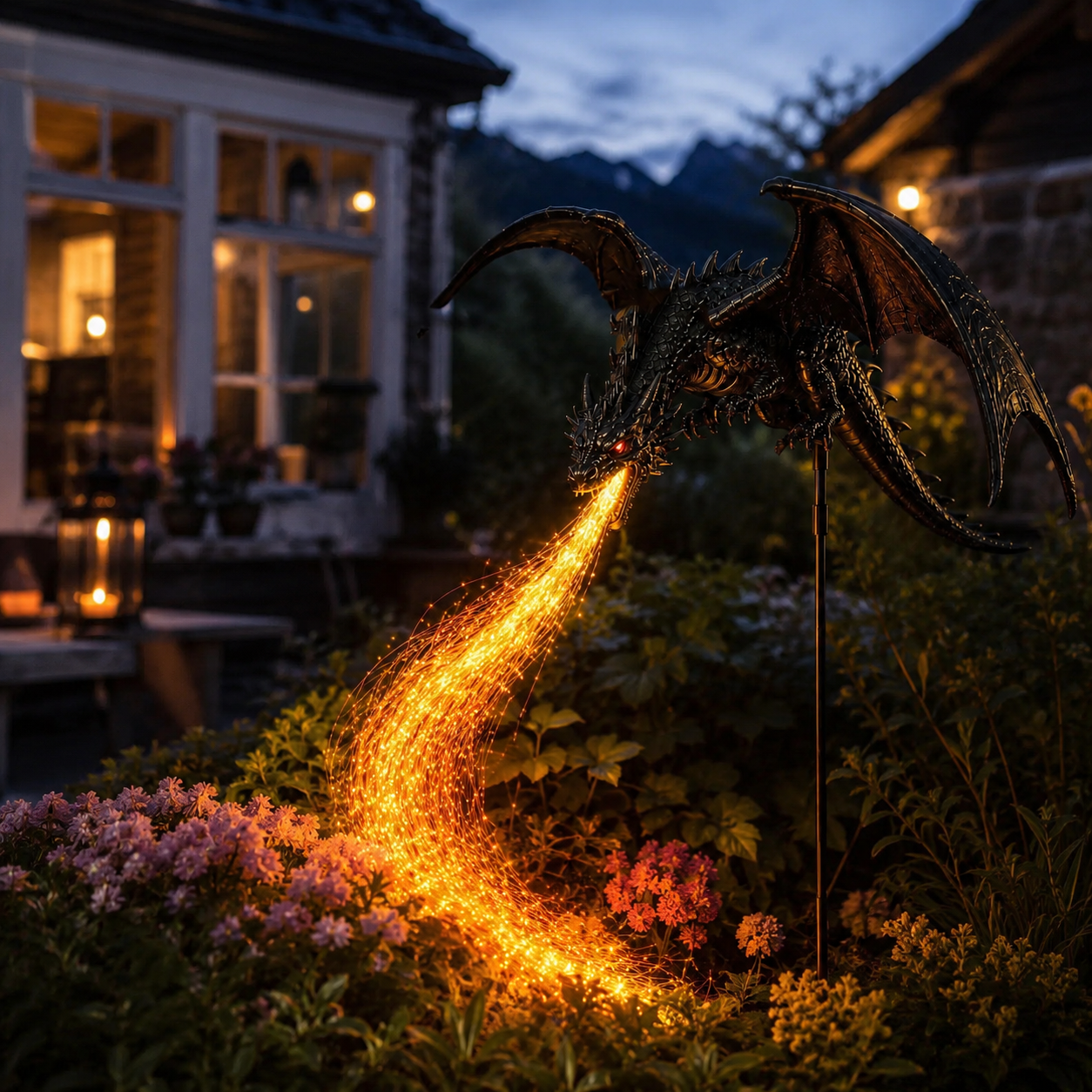 🐉 50% OFF 2027 Dragon’s Ember Solar Garden Light 🔥 Magical Halloween Outdoor Decor