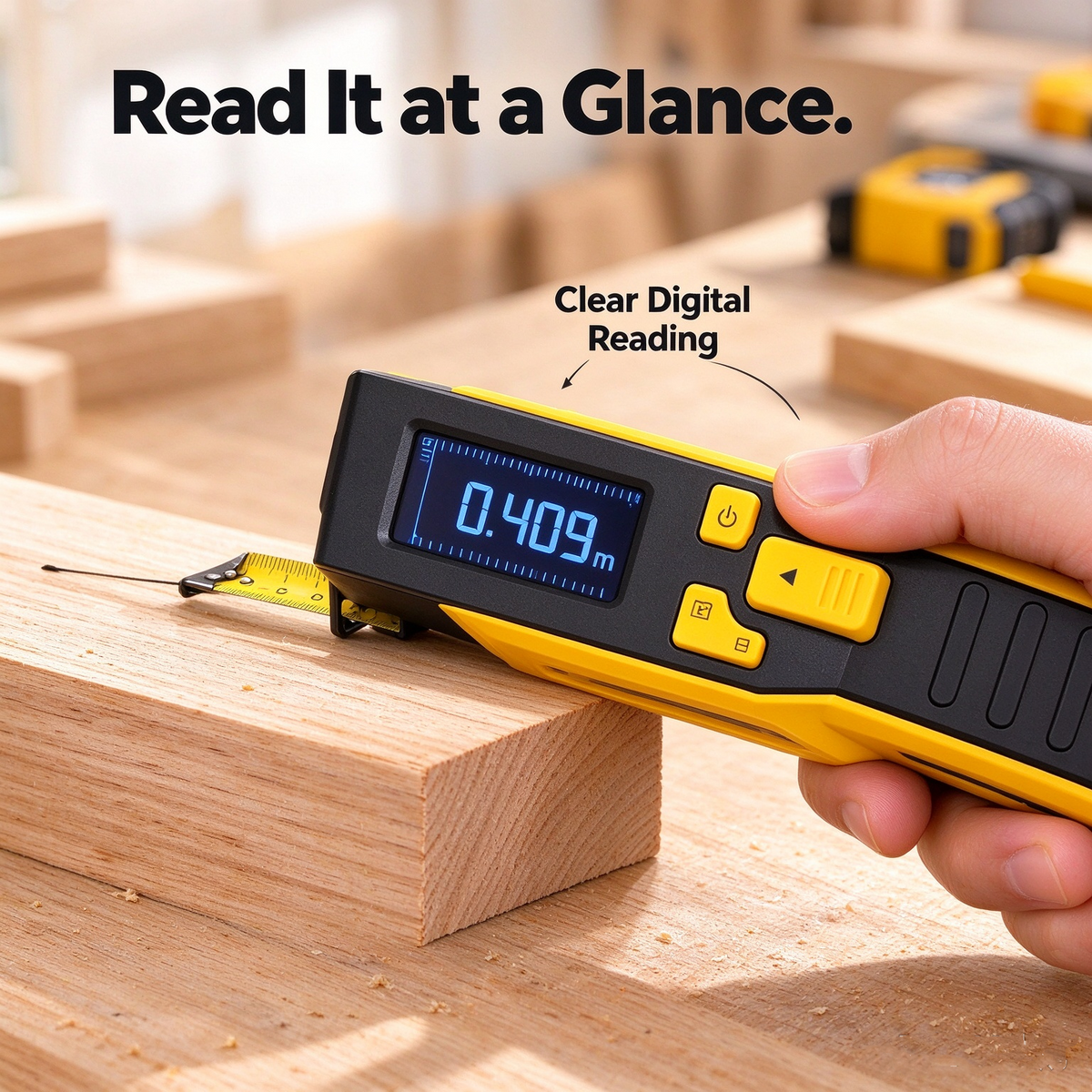 🔥 VOOTIK 3-in-1 Digital Tape Measure – Laser Alignment & Magnetic Design