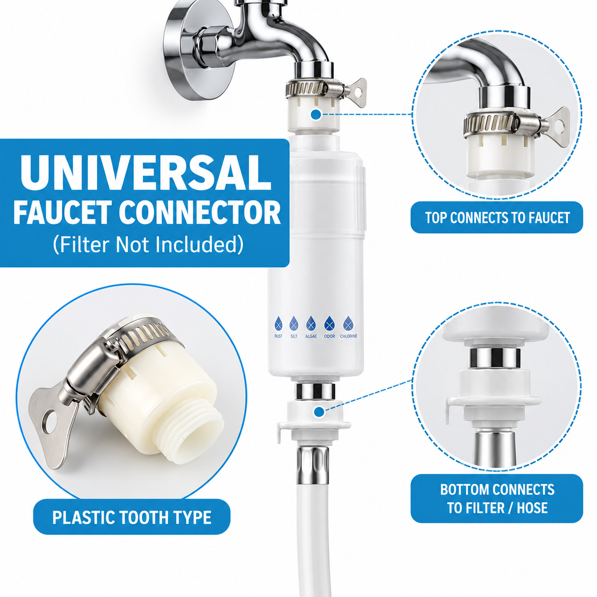 ✨ High-Flow Tap Water Sediment Filter | Tool-Free Inline Pipeline Purifier with Visual Clear Housing 🚰