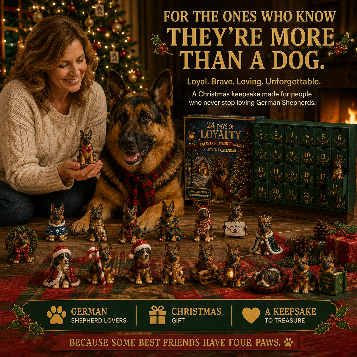 π 50% OFF German Shepherd Christmas Advent Calendar β 24 Acrylic Surprises