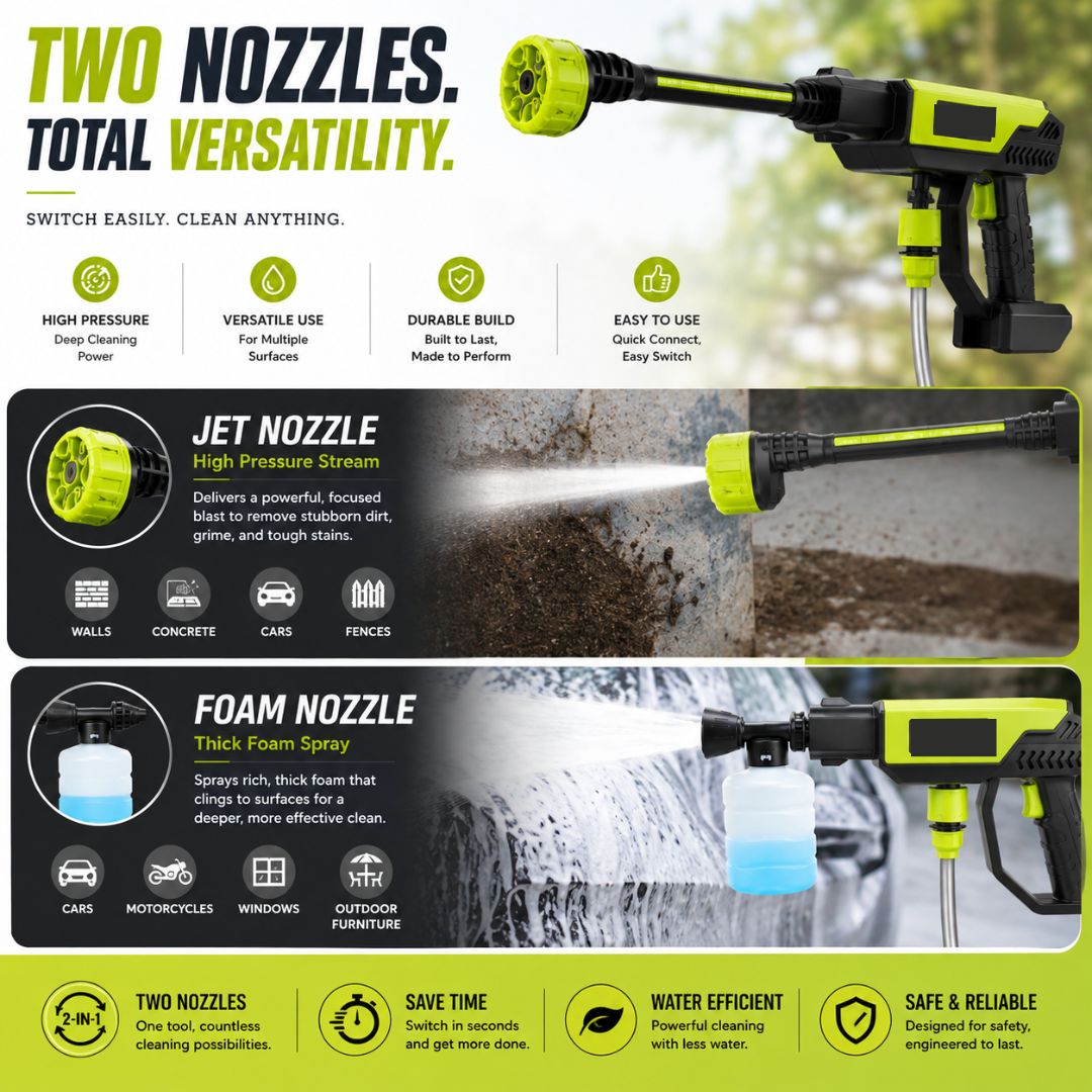 π₯ LIMITED-TIME 50% OFF! π Cordless High-Pressure Car Washer β Powerful Cleaning Anywhere π¦