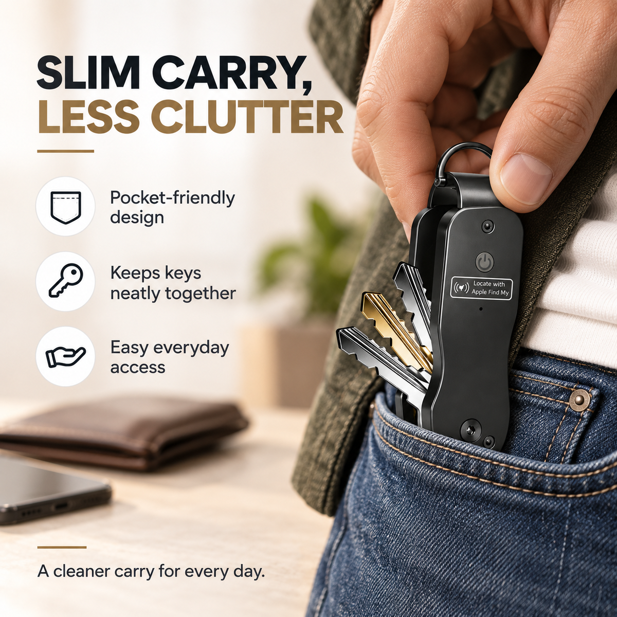 π Smart Key Organizer with Apple Find My β Compact Everyday Key Holder