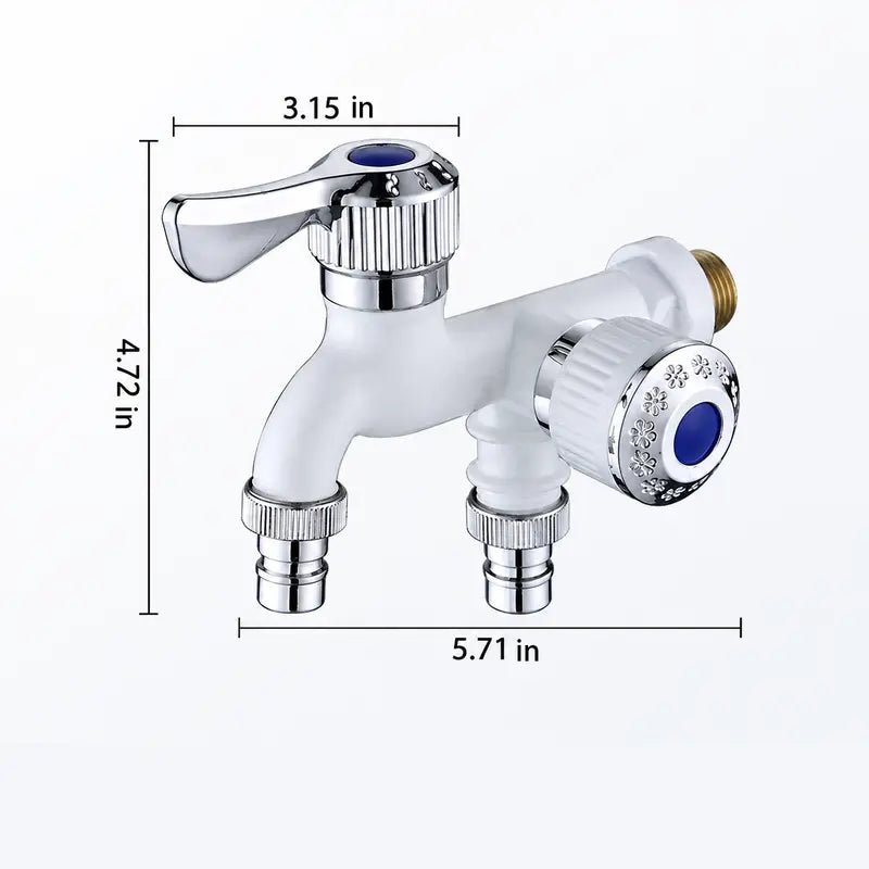 💧 Dual-Outlet Faucet – Two Independent Water Connections for Laundry, Garden & Everyday Cleaning