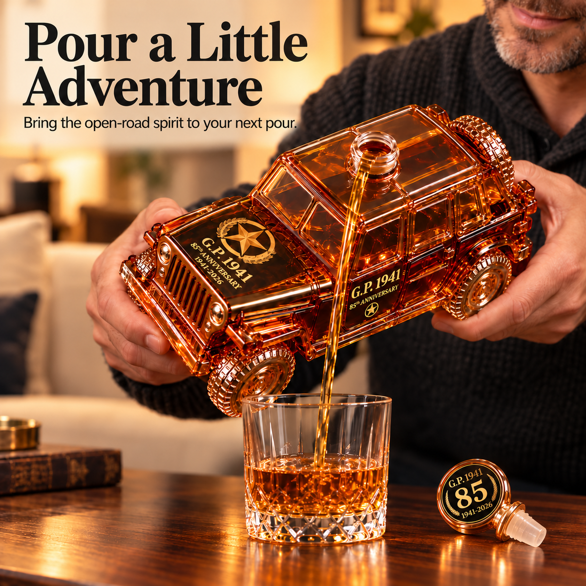 ๐ฅ Sculpted Off-Road Vehicle Whiskey Decanter โ Collector Edition ๐ฅ