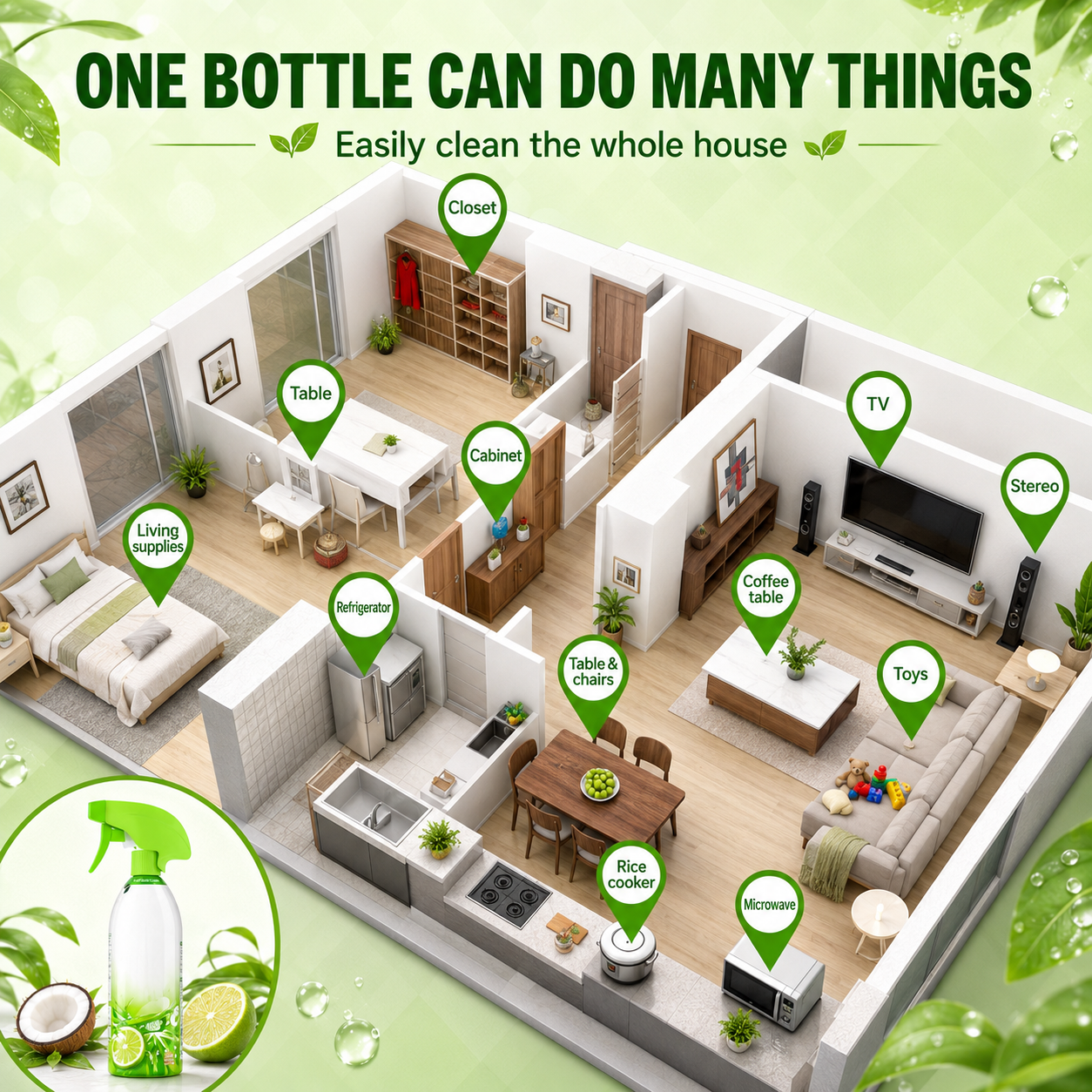 🏠 All-Purpose Home Cleaner – One Bottle for Kitchen, Appliances & More 49% OFF