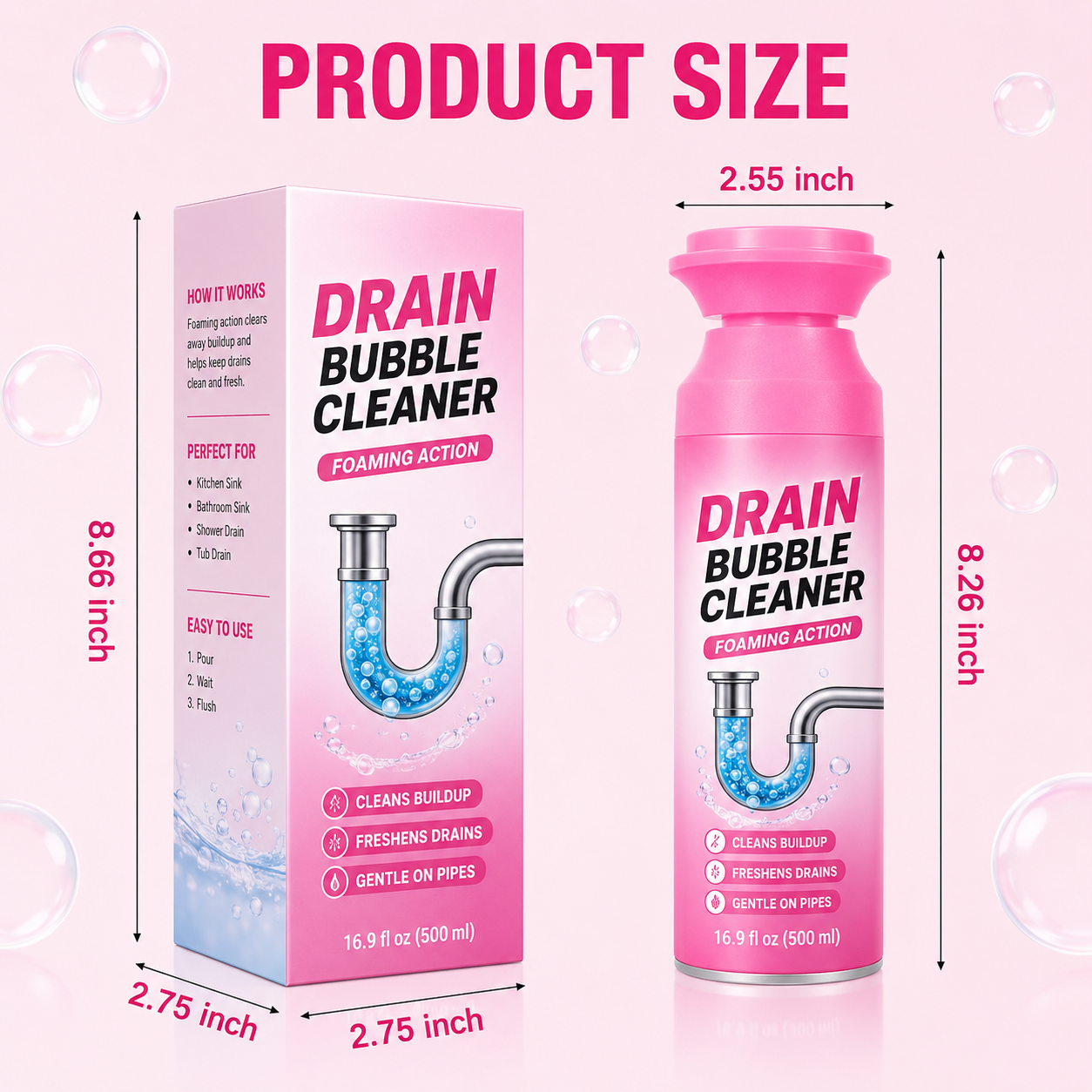 🫧 49% OFF Foaming Drain Bubble Cleaner ✨ Helps Clear Buildup & Freshen Smelly Drains