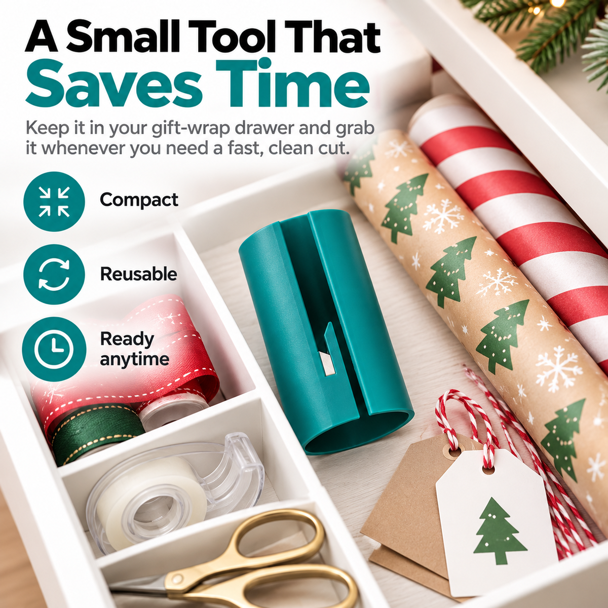 π FINAL HOLIDAY SALE β 50% OFF 3PCS Smart Wrapping Paper Cutter for Faster, Straighter Gift Wrap π