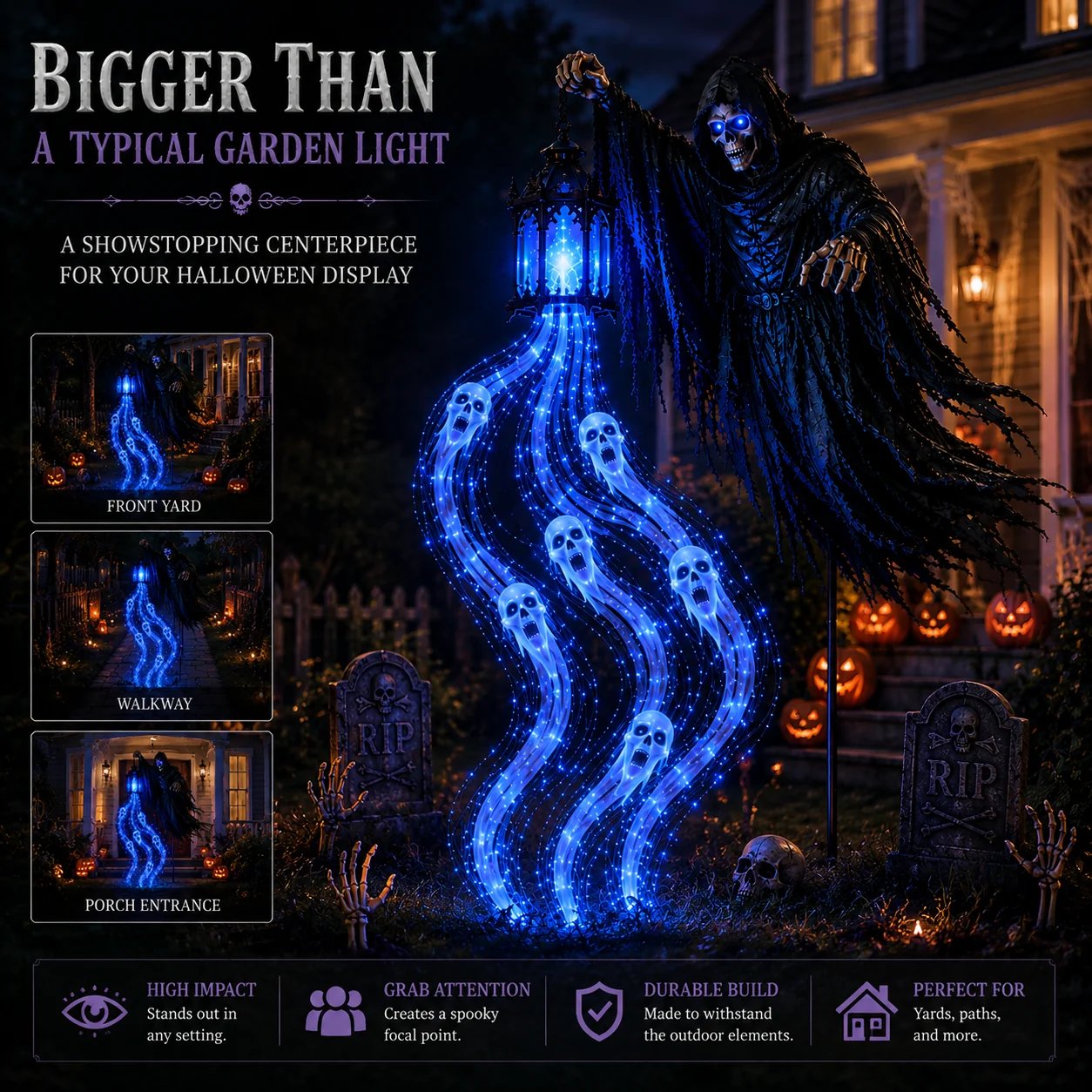 π45% OFF 3-Style Solar Halloween Spirit Yard Lights π» Bring Your Yard to Life After Dark