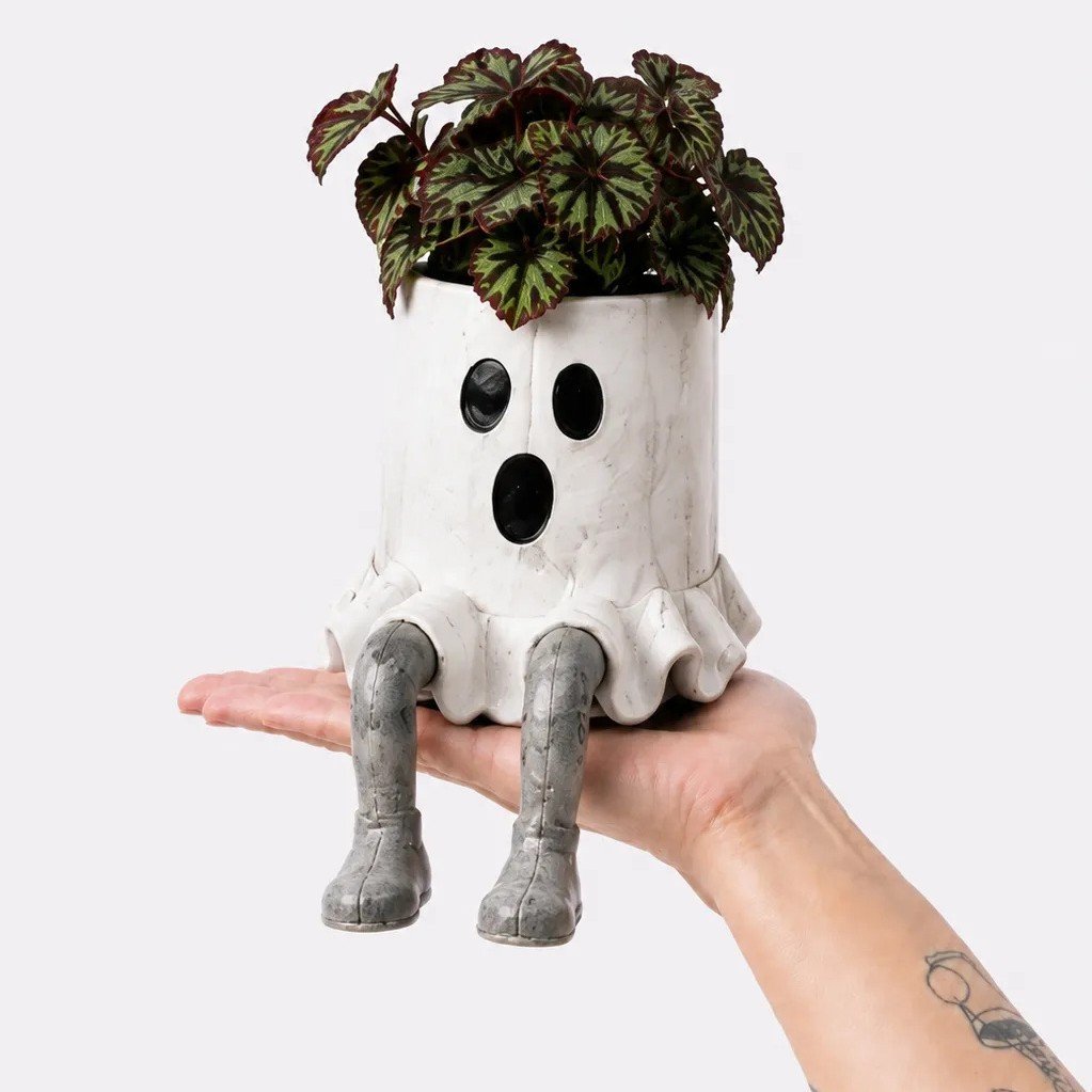 💀🎃Halloween Whimsical Hanging Leg Planter Hand-Painted Resin Succulent Pot💐(📦Buy 2 Free Shipping)