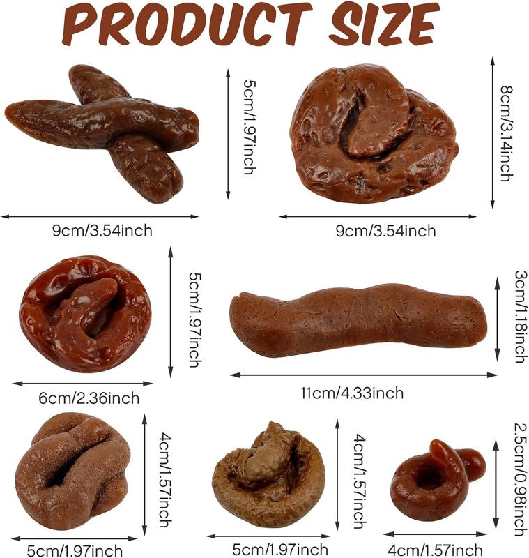 π7 Pcs Fake Poop, Realistic Prank Poop