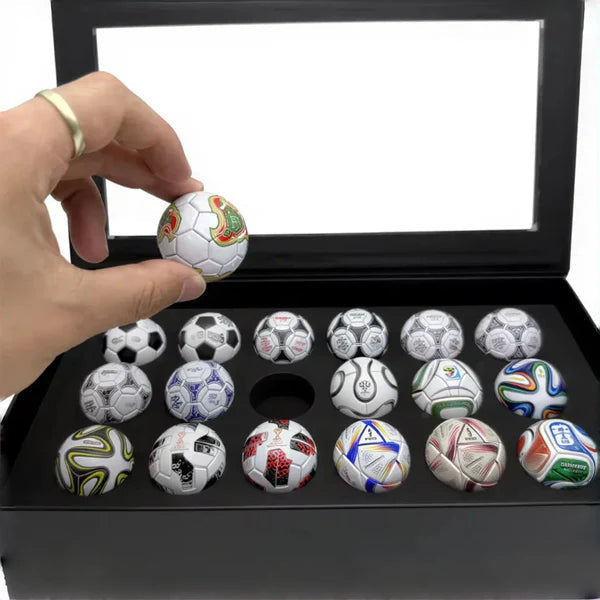 ๐ Collection of handcrafted mini soccer balls (1970โ2026) โ 2026 World Cup Sale ๐ฅ Discounts of up to 50%!