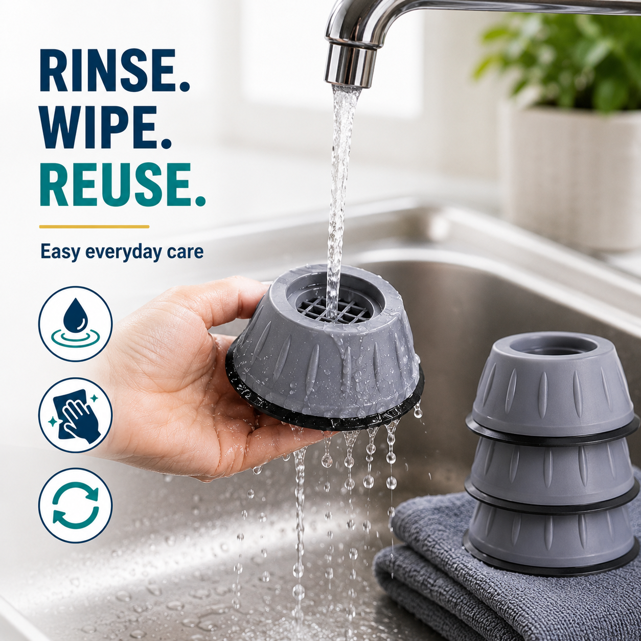 🧺 50% OFF Washer Anti-Vibration Pads ⚡ Reduce Shake & Improve Stability