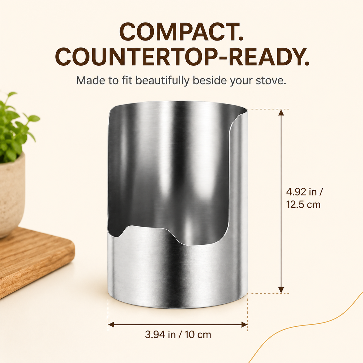 🥄 Stainless Steel Utensil Holder ✨ – Rust-Resistant Countertop Organizer for Spoons, Spatulas & Cooking Tools ✨🔪