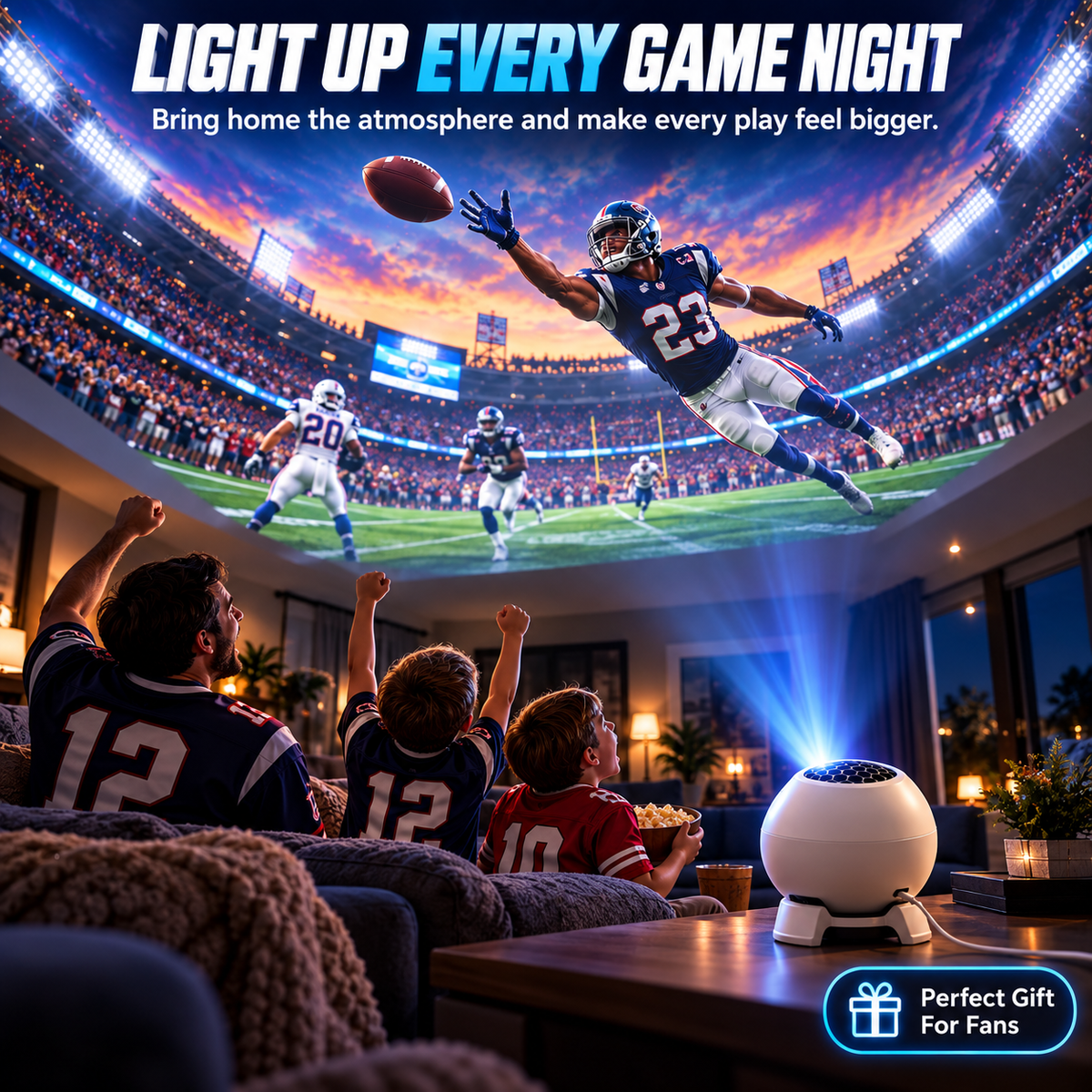 π NFL Football Game Day Projector Light For Football Fans Home Decor