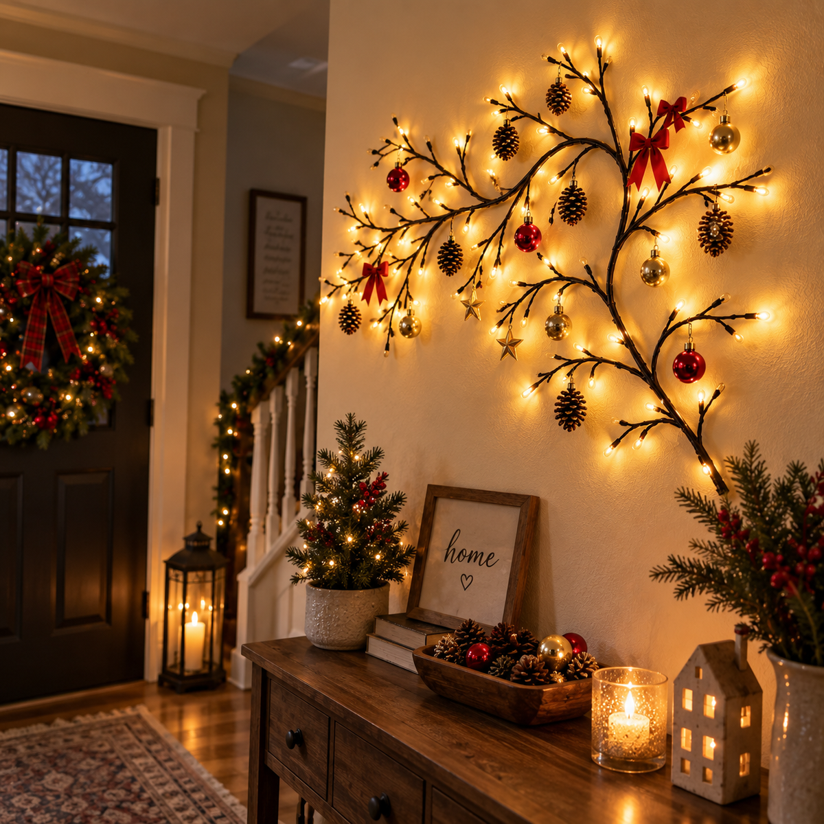 ✨ Flexible LED Branch Lights | Remote-Controlled Holiday Wall Decor(📦Buy 2 Free Shipping)