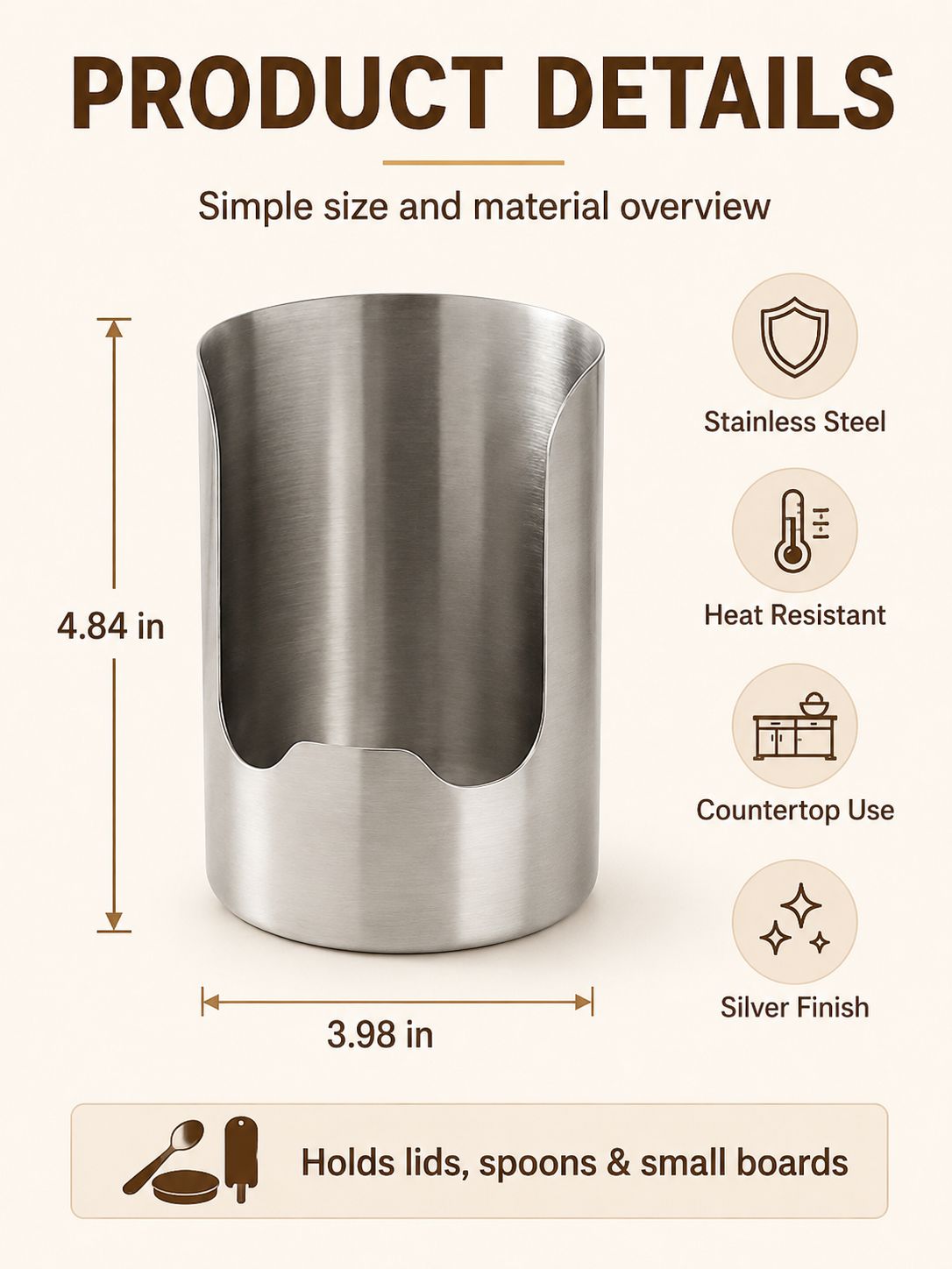 π₯π« Smart Kitchen Utensil Holder π³ Heavy Duty Stainless Steel Pot Lid & Spoon Rack with Space Saving Countertop Storage