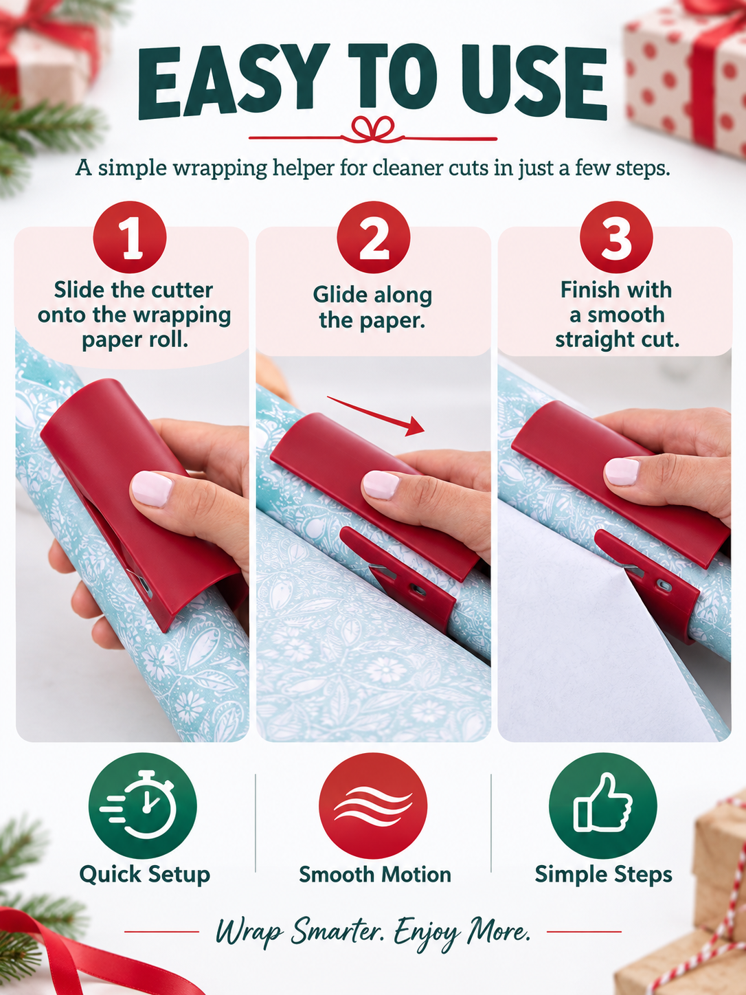 π Gift Wrap Deal β Easy Paper Cutting Tool βοΈ Quick, Clean Slicing for Effortless Holiday Wrapping π