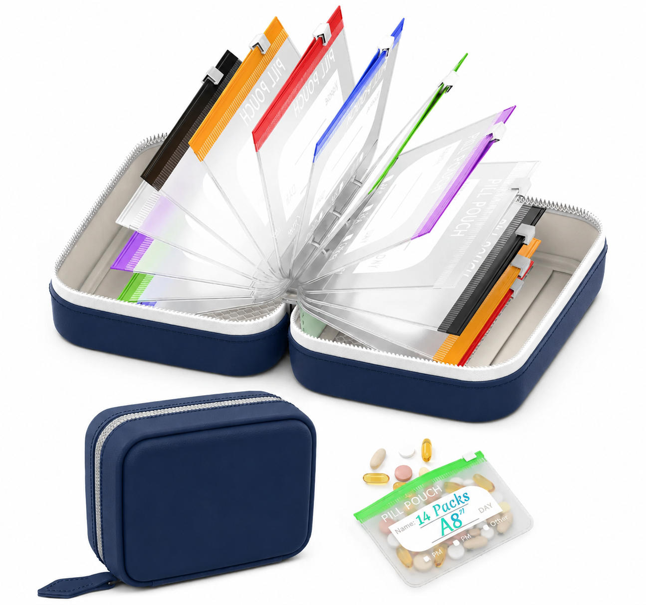 🔥 Limited-Time Deal 💊 14-Pouch Portable Pill Organizer – Stay Organized at Home or On the Go ✨