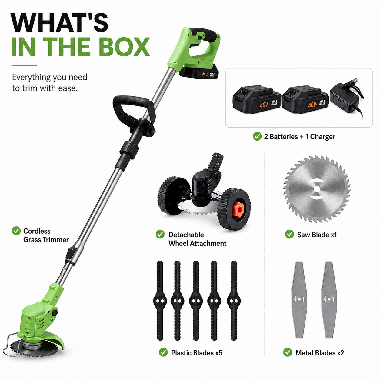 🔥48% OFF 3-in-1 Cordless Grass Trimmer with Wheels – Brushless Lawn Edger & Mini Mower