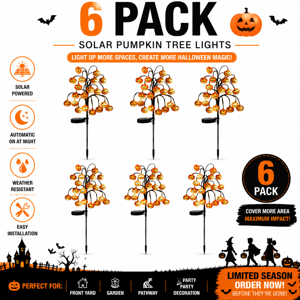 π Solar Pumpkin Tree Lights