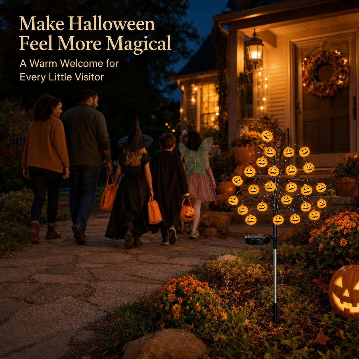 ๐ Pumpkin Solar Stake Light โ A Warm Halloween Welcome
