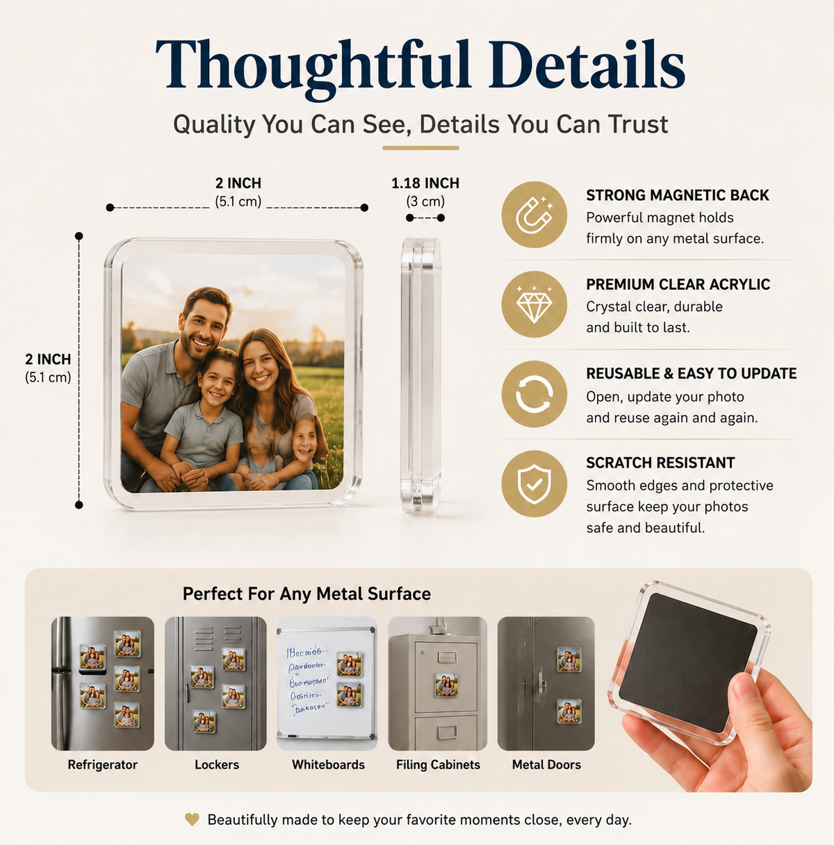 🎁 49% OFF Memory Magnet Frames — Make Your Fridge Feel Like Home 📸