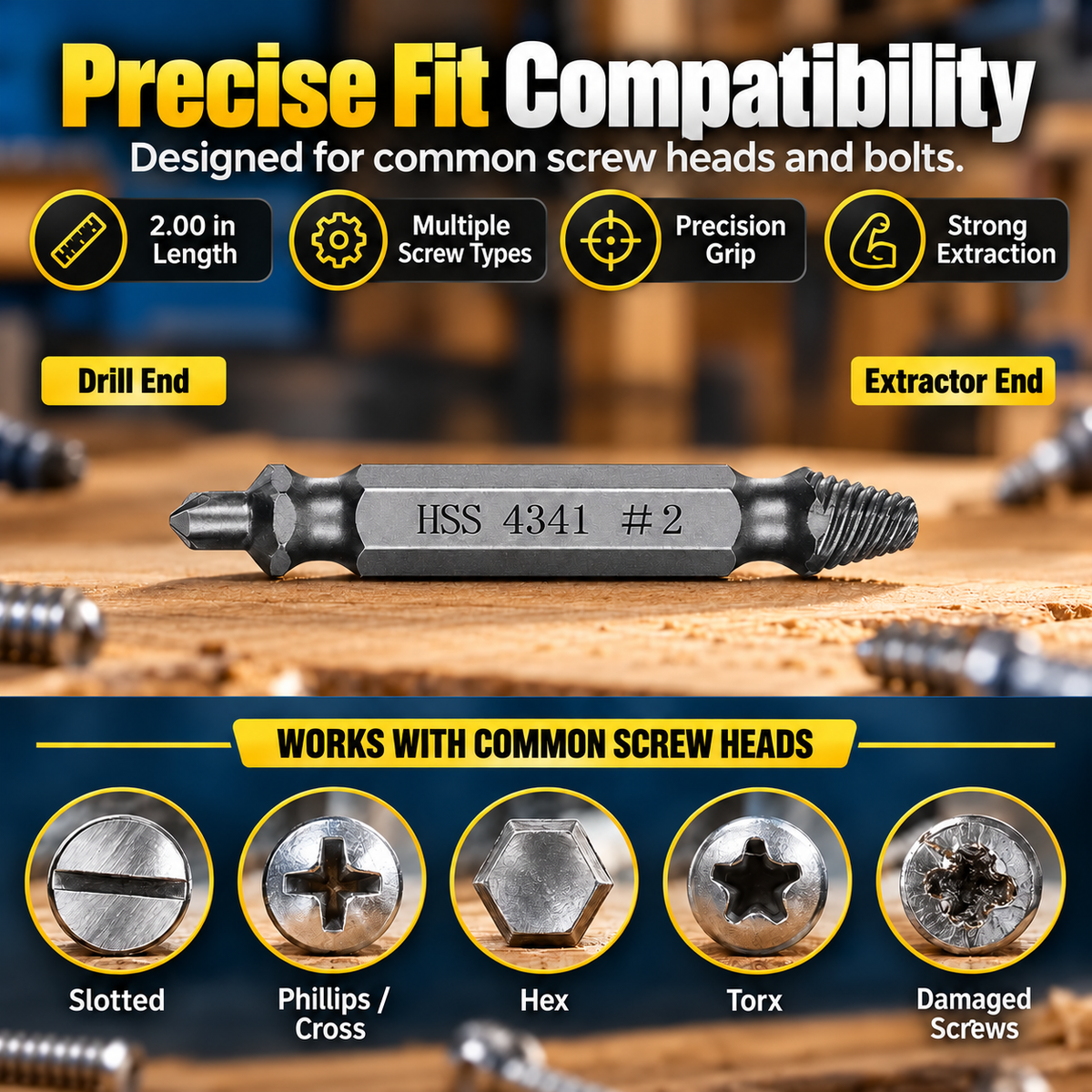 π₯ 50% OFF π§ 6-Piece Screw Extractor Set β Remove Broken, Stripped & Rusty Screws