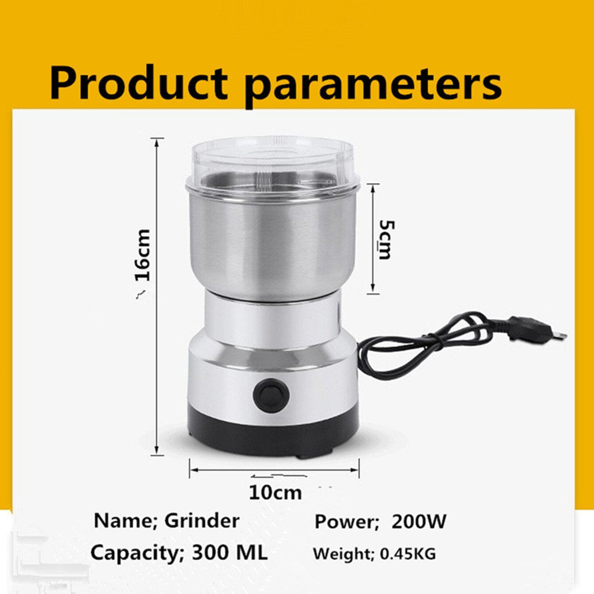 ⏳Last Day 49 OFF 🌿 Stainless Steel Dry Ingredient Grinder ✨ Spices, Grains & Coffee