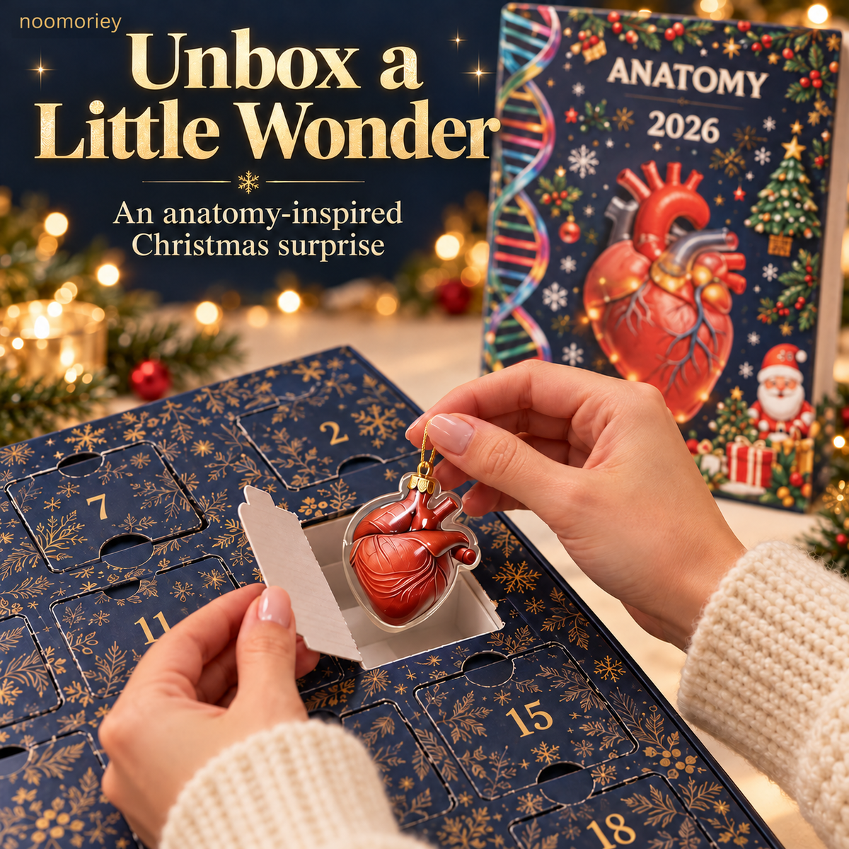 🎄 Anatomy Christmas Advent Calendar - Science & Medical Holiday Ornaments