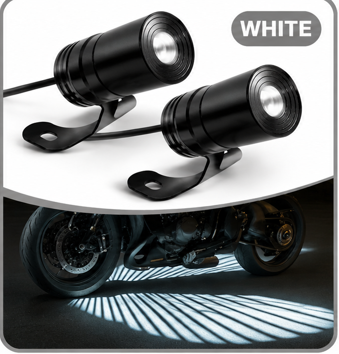 🏍️ Angel Wing Motorcycle Ground Projection Light Kit - Dual LED Lights ✨