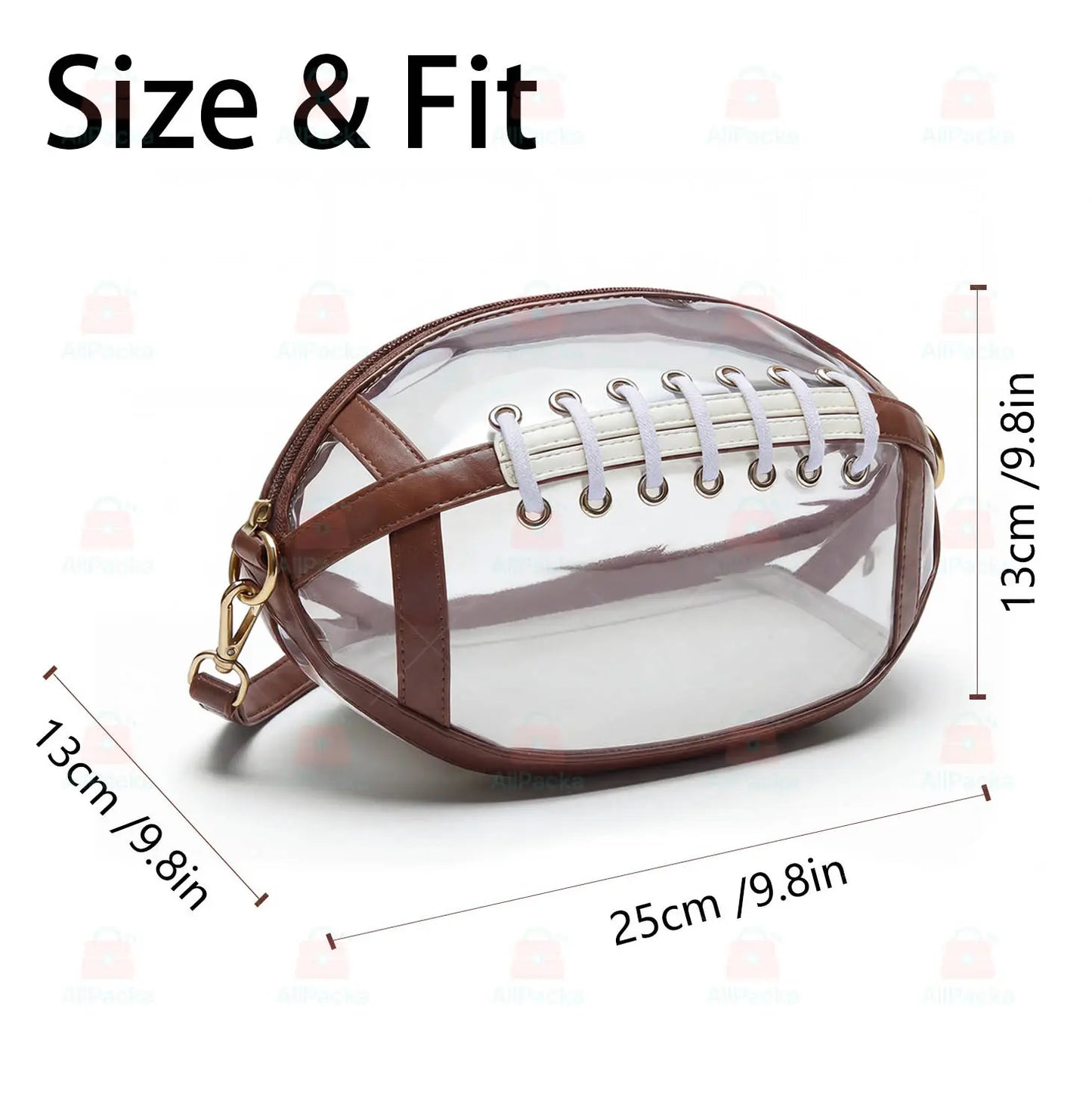 🔥 Limited-Time 50% OFF Clear Soccer Game Day Crossbody Bag 🏈