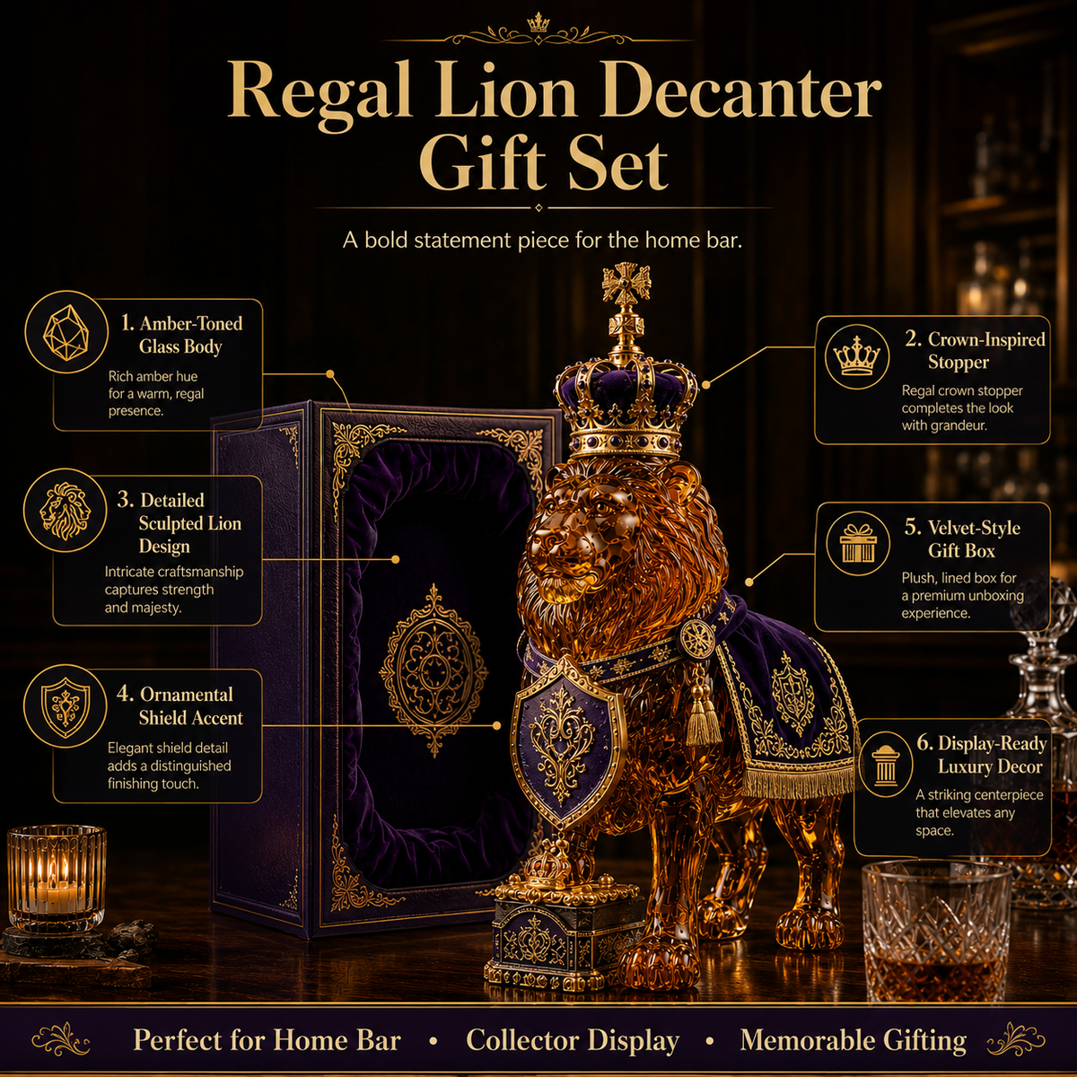 ๐๐ฅ๐Crown 87th Anniversary Royal Lion Whiskey Bottle
