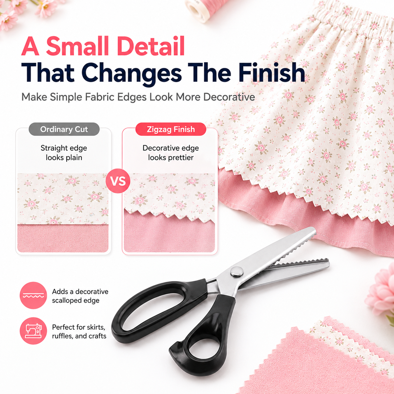 ✂️ 49% OFF 9.1" Pinking Shears 🧵 Stainless Steel Zigzag Fabric Scissors
