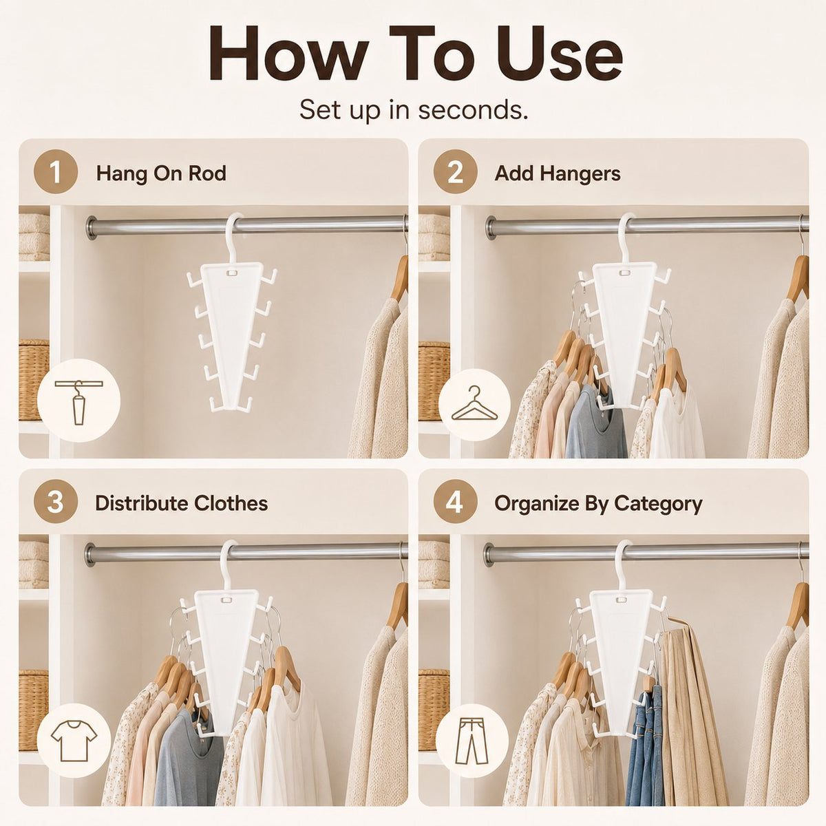 🔥LAST DAY 50%OFF Multi-Layer Closet Hanger Organizer