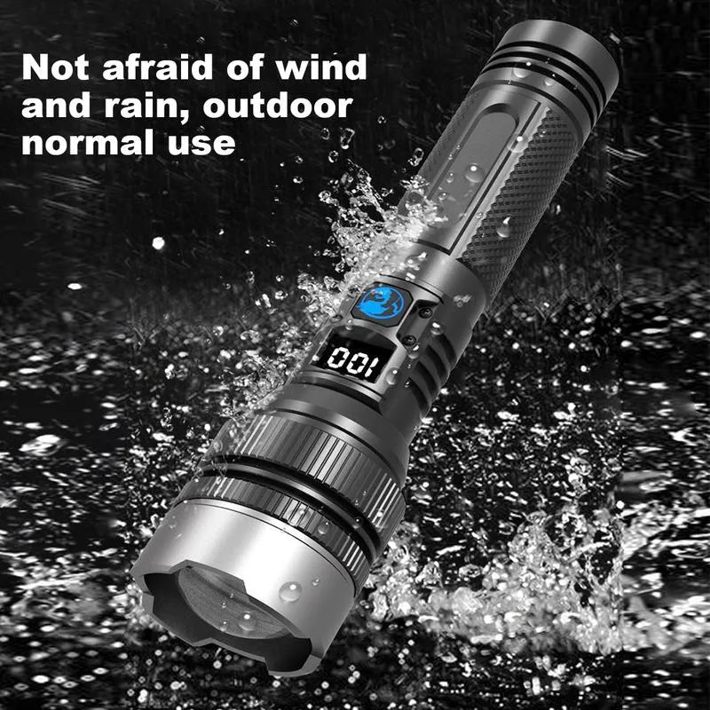 ⏰ LAST DAY 50% OFF 🔦 High-Power Rechargeable Zoom Flashlight – 2000LM, Power Bank & Digital Battery Display