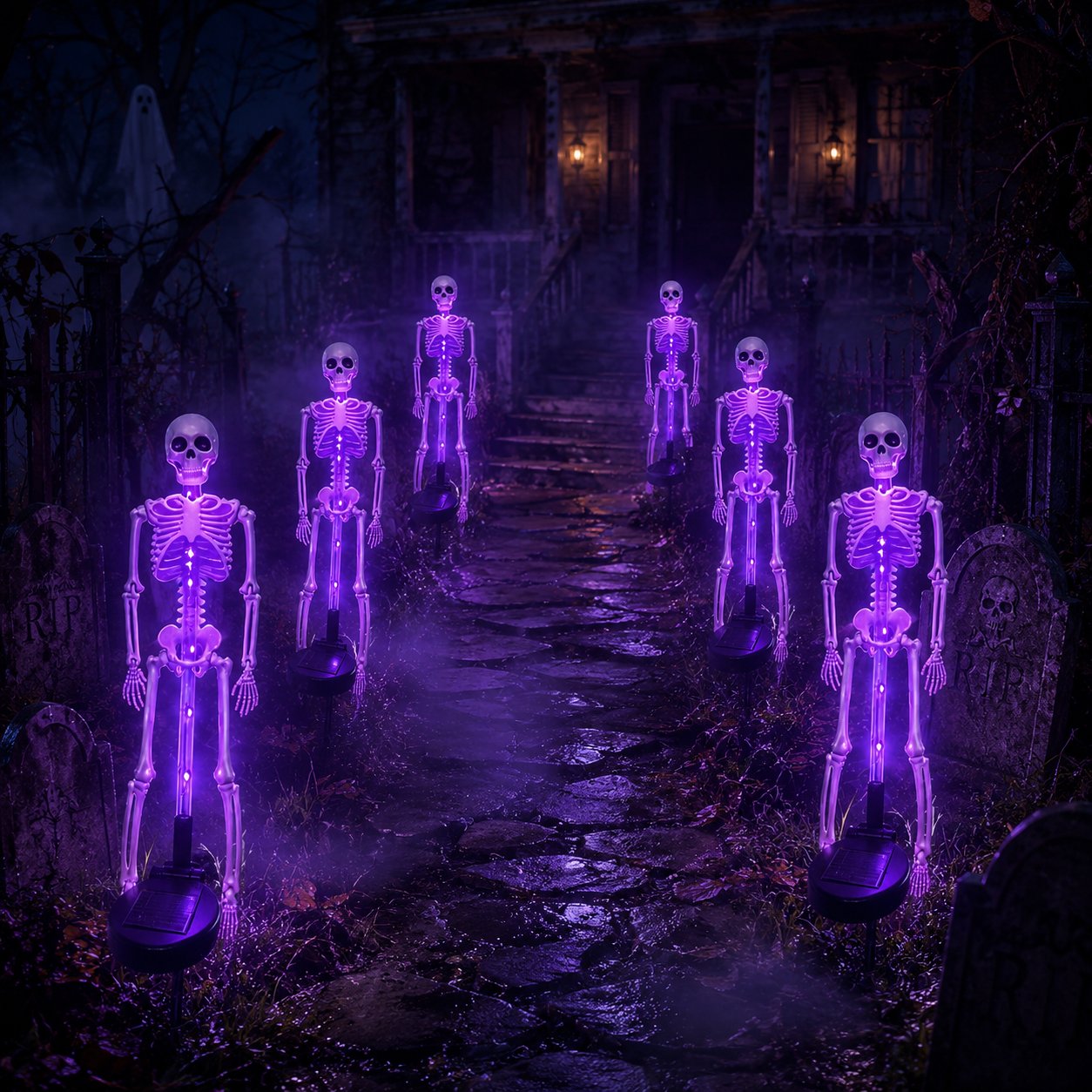 π Solar Skeleton Yard Stake β Halloween Outdoor Decor