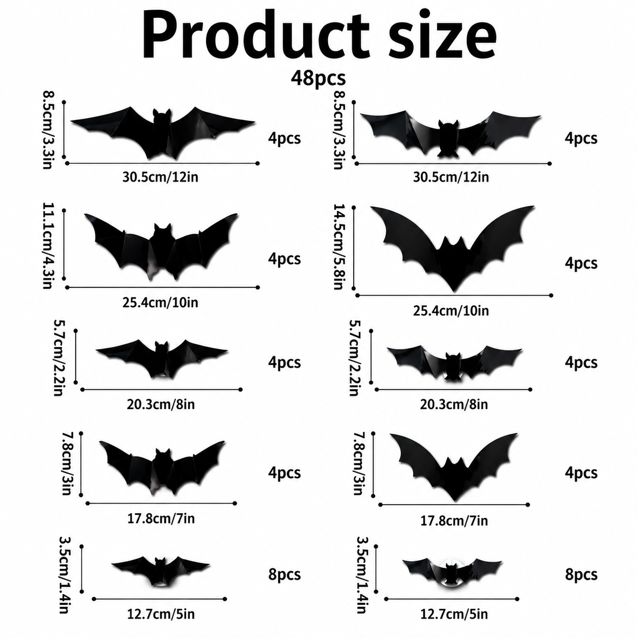 Halloween LED Bat Wall Decor – 3D Glitter Flying Bat Stickers for Spooky Party, Room & Window Decorations