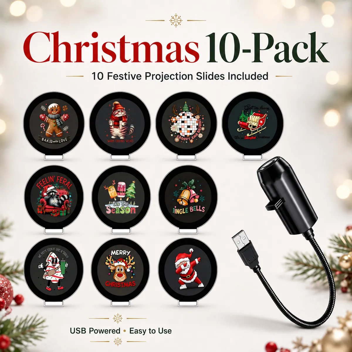 ππ» β¨Plug & Play HD Holiday Projector for Christmas & Halloween Decor