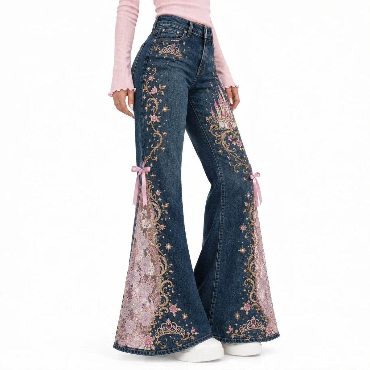 🔥Last Day 60% - 🏰✨The Princess Lace Jeans(📦Buy 2 Free Shipping)