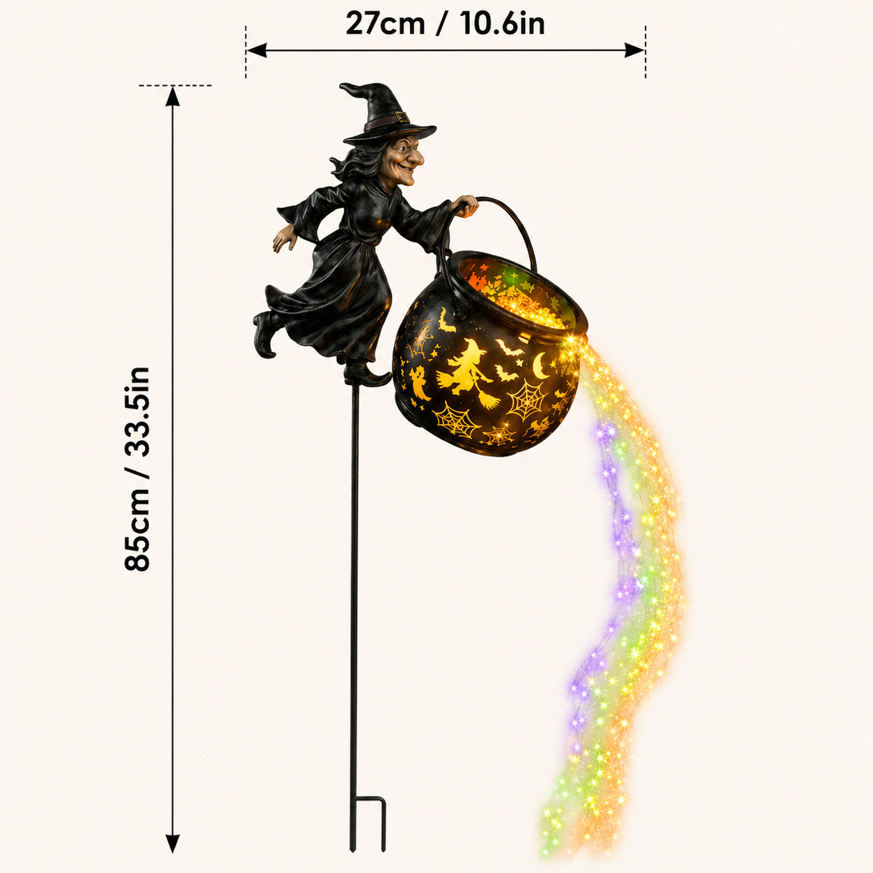🎃 50% OFF Glowing Witch Cauldron Garden Light ✨ Outdoor Halloween Decor