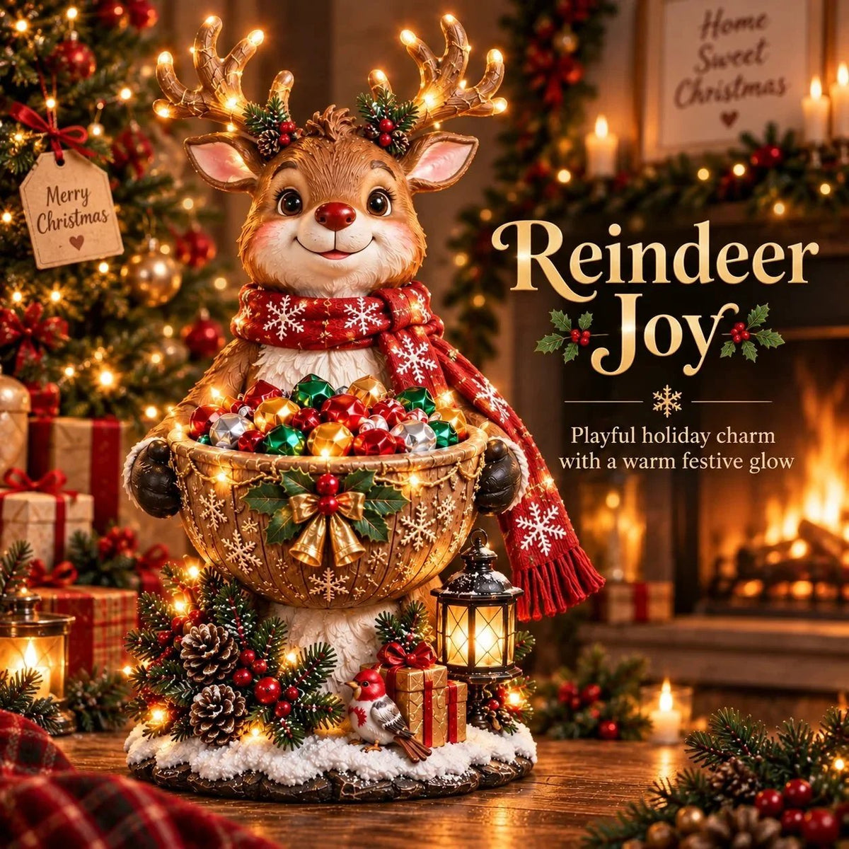 🎄 Lighted Christmas Candy Bowl Collection with Warm Holiday Glow (5 Festive Styles) 🍬