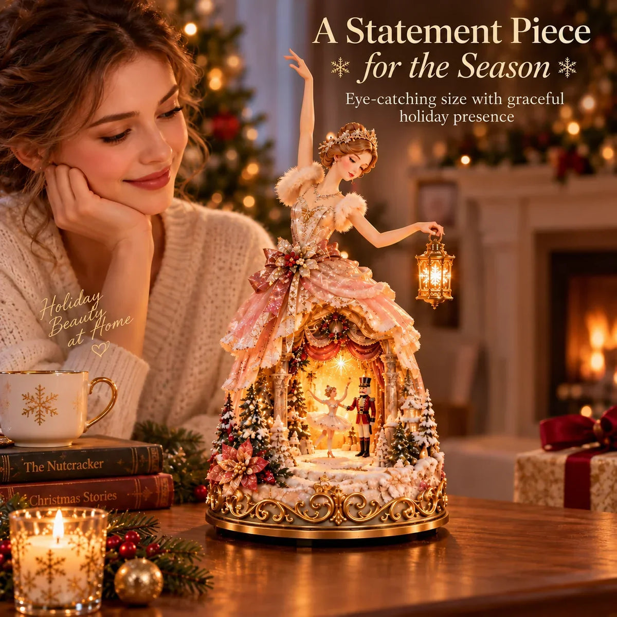 🔥LAST DAY 49% OFF 🩰 Winter Ballerina Story Lamp™ – Lighted Nutcracker Christmas Tabletop Decor